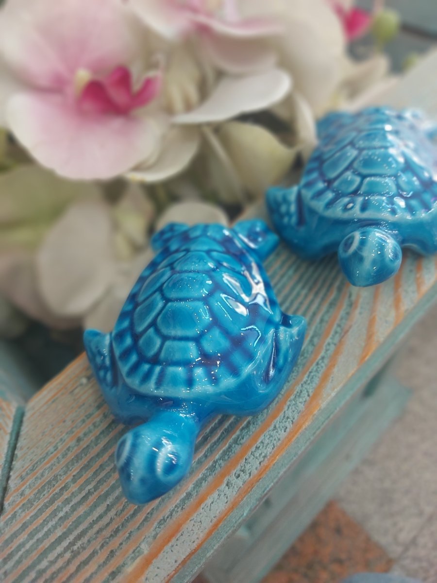 Turquoise Ceramic Turtles Home Decor Authentic Turkish Handmade Ornament - Rassme