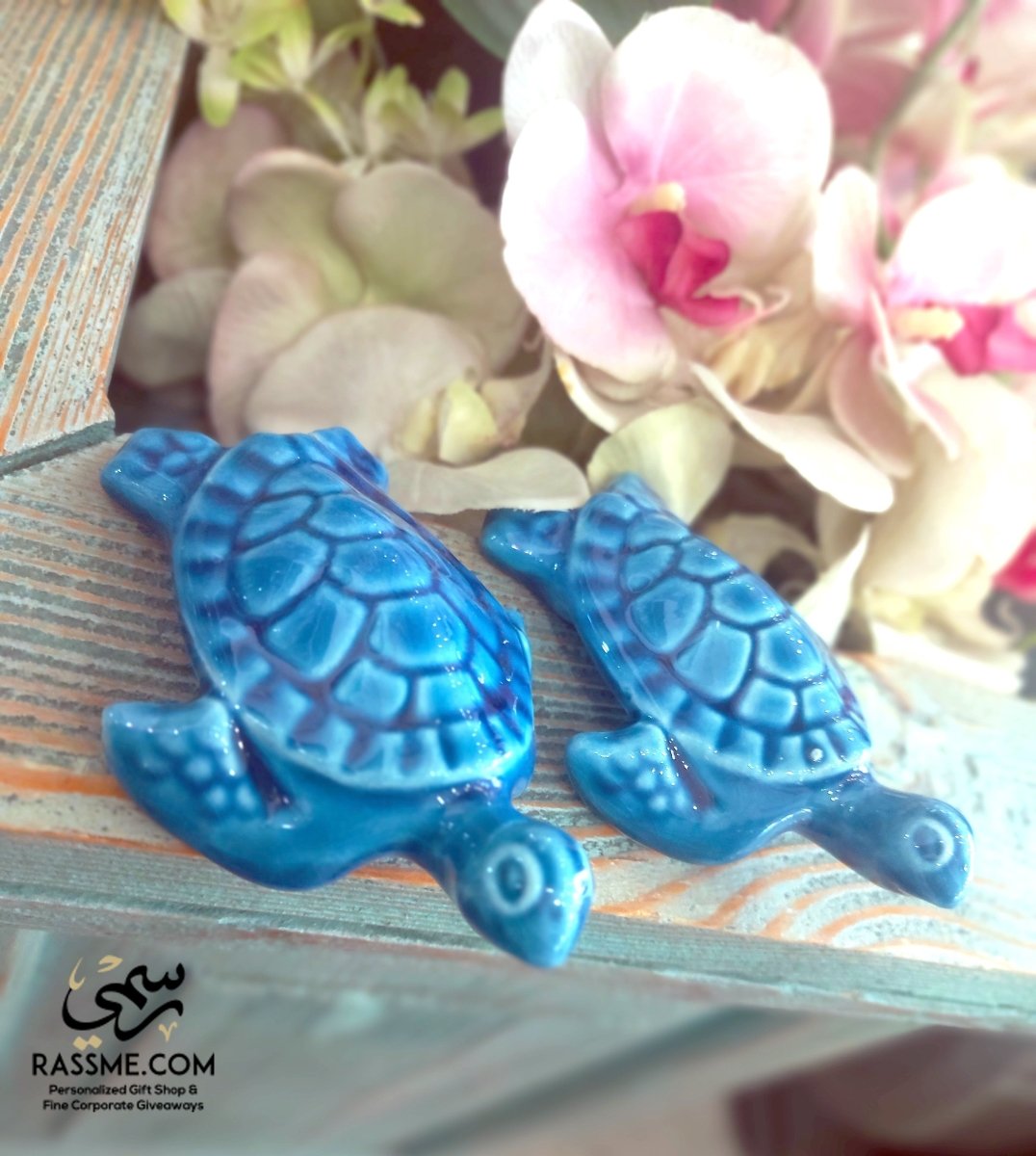 Turquoise Ceramic Turtles Home Decor Authentic Turkish Handmade Ornament - Rassme