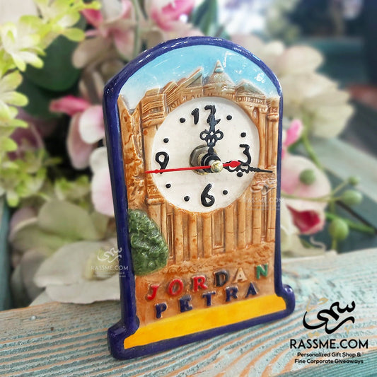 Ceramic Colored Desk Clock Souvenirs from Jordan Petra