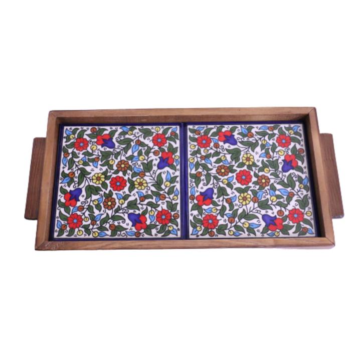 Wooden Ceramic Large Tray Rectangle - Rassme