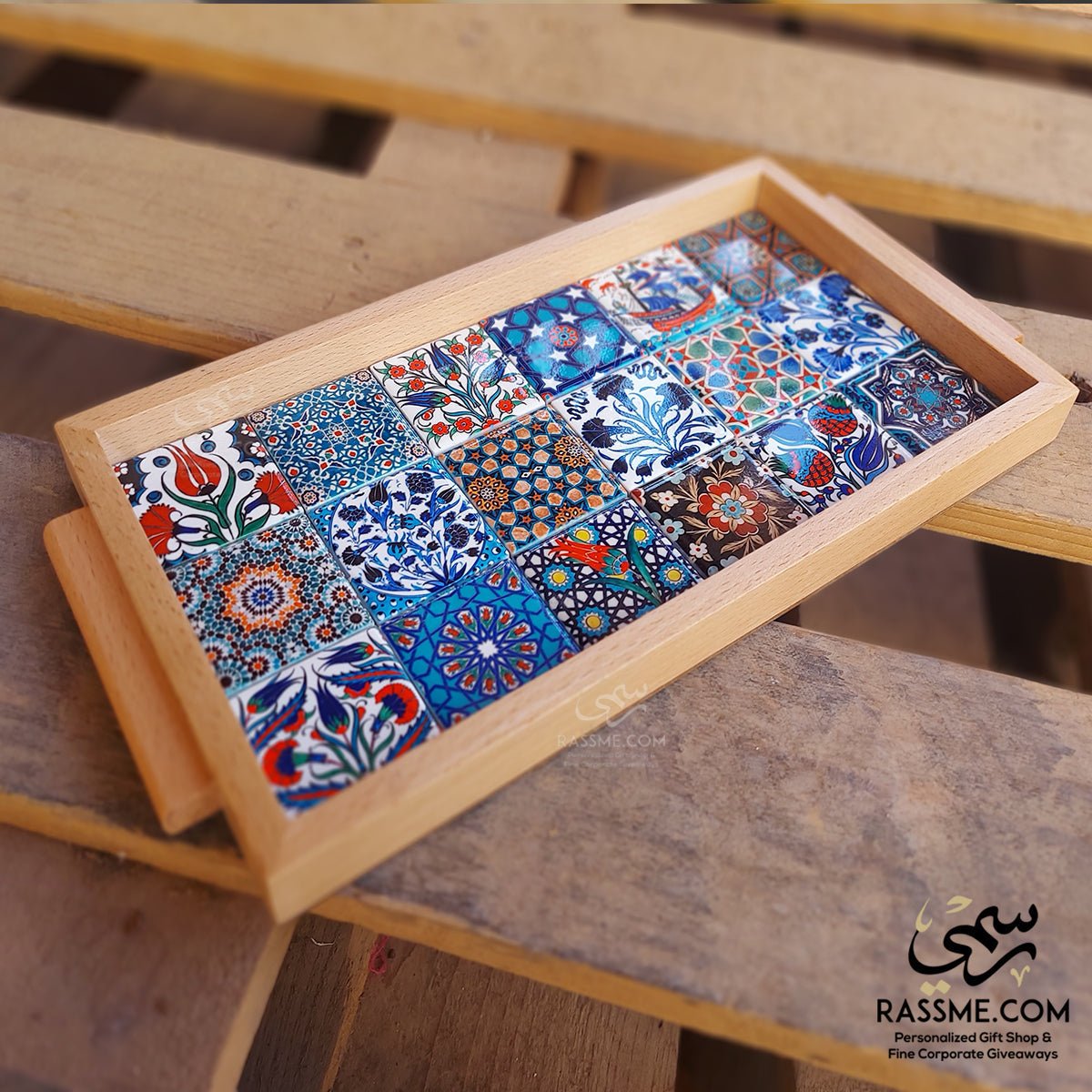 Wooden Ceramic Large Tray Rectangle - Rassme