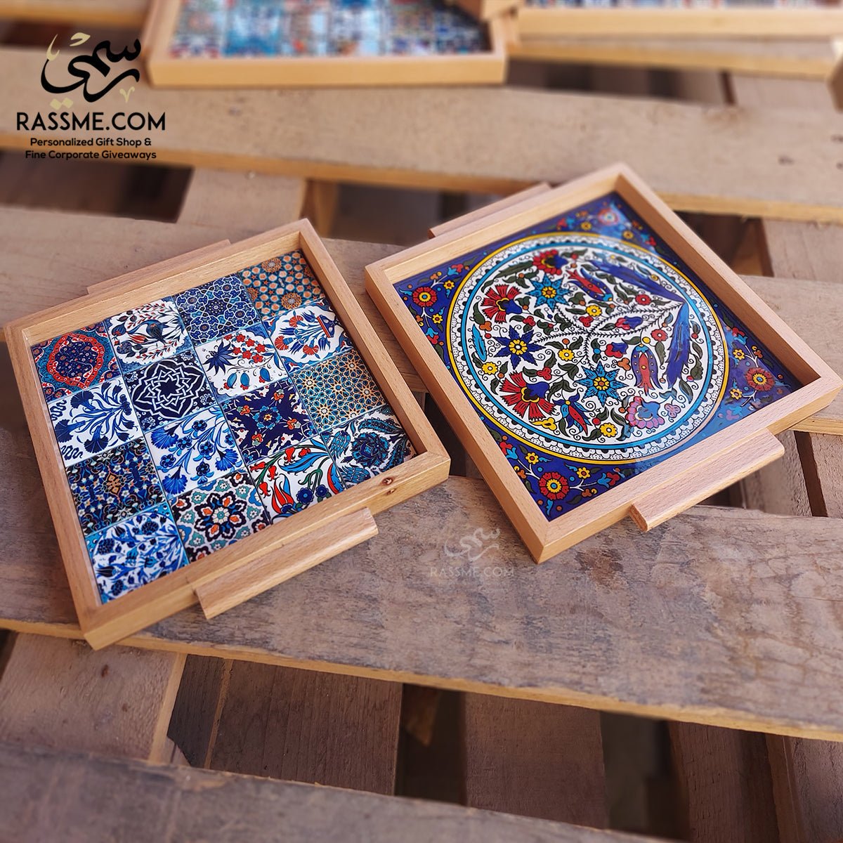 Wooden Ceramic Medium Tray Decor - Rassme
