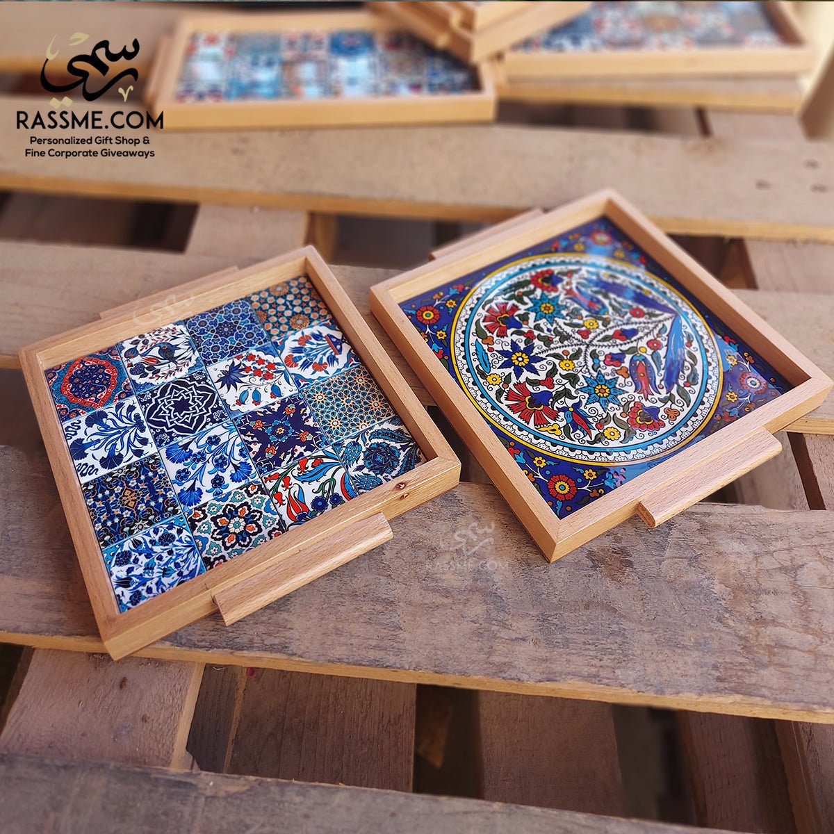 Wooden Ceramic Medium Tray Decor - Rassme