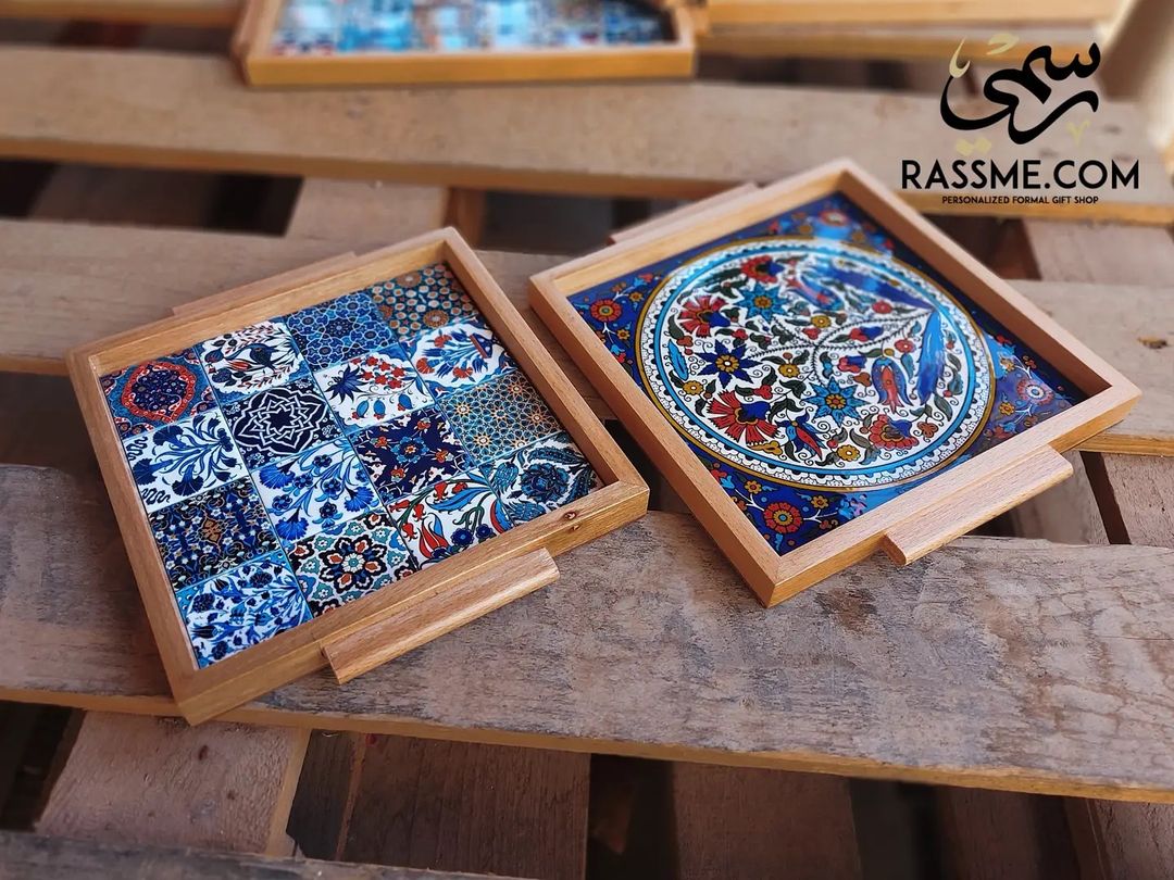 Wooden Ceramic Medium Tray Decor - Rassme